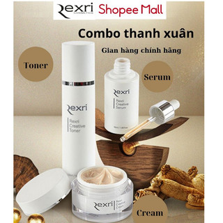 Bộ Dưỡng Da Mặt REXRI - Toner 120ml/Serum 48ml/Cream 50g -  giúp cấp ẩm, giảm dầu và dưỡng sáng da an toàn.