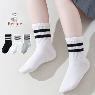 Tất vớ trắng trơn thể thao unisex cho các bé trai bé gái nhà BERNIE basic màu trắng đen 1 đến 7 tuổi