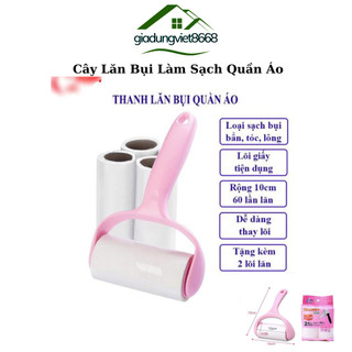 Cây Lăn Bụi Hồng Tặng Kèm 2 Lõi Thay Thế,Lăn Bụi Quần Áo Chăn Mềm,Thảm ,Lông Động Vật,Sợi Vải Thừa