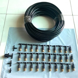 Bộ KIT 30 béc phun sương đồng + 30m dây + phụ kiện, bộ phun sương 30 mét dây, bộ kit 30 béc p