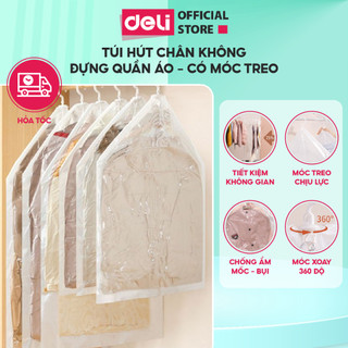 Túi Hút Chân Không Đựng Quần Áo Có Móc Treo Deli - Bảo Quản Áo Dạ Áo Vét Sơ Mi Chống Nấm Mốc Bụi Bẩn
