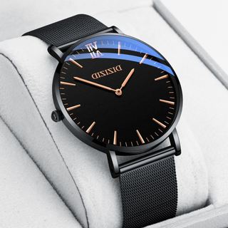  Đồng hồ nam DIZIZID chính hãng dây thep lụa đen thiết kế sang trọng và lịch lãm DZI-009 