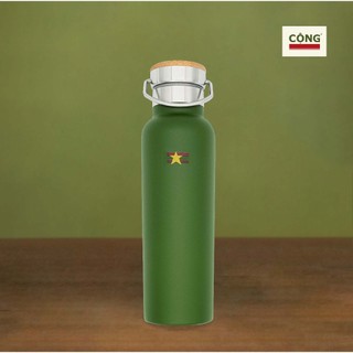Bình giữ nhiệt nóng lạnh nắp gỗ 600ml - Cộng Cà Phê