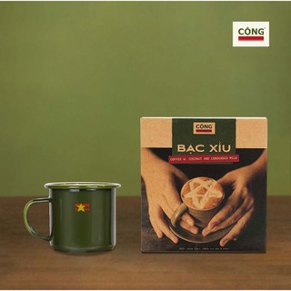 Cà phê bạc xỉu hoà tan C+ và Ca men cải tiến màu xanh 360ml Cộng Cà Phê