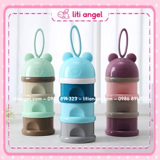 Khay chia sữa, hộp chia sữa bột 3 tầng có quai cầm tiện lợi cho bé