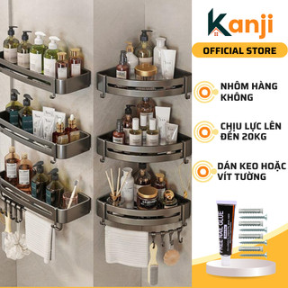 Kệ để đồ nhà tắm - kệ góc nhà tắm KANJI dán tường đa năng, chất liệu nhôm hàng không, lắp đặt dán tường và khoan tường.
