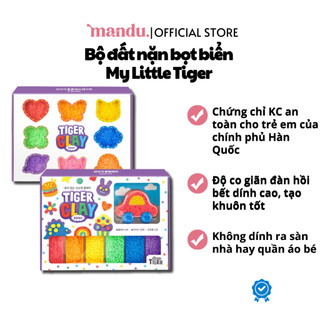 Đất nặn bọt biển Tiger Clay kèm khuôn, Đất sét nặn an toàn Hàn Quốc, không dính tay