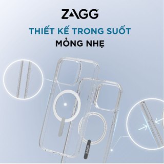 Ốp lưng bảo vệ ZAGG Clear Snap hỗ trợ sạc Magsafe cho iP/táo 14 Series