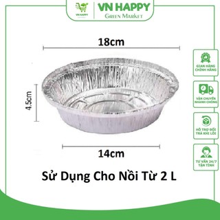 10 Khay giấy bạc lót nồi chiên 18cm - 22cm, khay bạc, khay nhôm lót nồi chiên không dầu