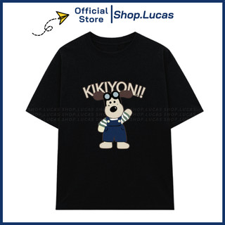 Áo Thun Hoạt Hình Chó KIKIYONI Unisex Nam Nữ Chất Cotton Cổ Tròn Shop.Lucas