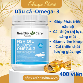 Viên uống Omega 3 Healthy Care Úc 400 viên, viên uống dầu cá Úc;Viên dầu cá Omega-3 Healthy Care của Úc 1000mg
