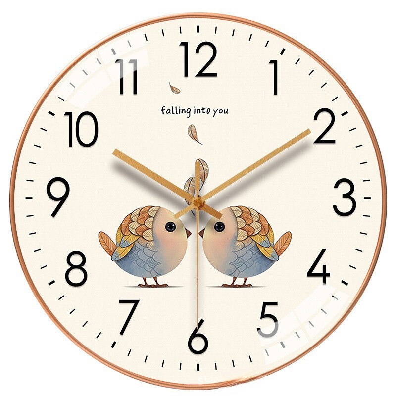 Đồng hồ LOVENOOK treo tường thiết kế mặt tròn 10 inch 25cm họa tiết dễ thương trang trí văn phòng