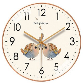 Đồng hồ LOVENOOK treo tường thiết kế mặt tròn 10 inch 25cm họa tiết dễ thương trang trí văn phòng