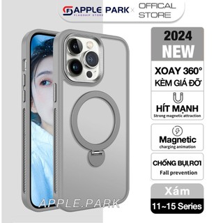 Ốp lưng từ tính iPhone kèm giá đỡ Xoay 360° chống dấu Vân tay nhám,Cho iPhone 15 Pro Max 14 Pro Max 15 Plus 13 Pro 12 11