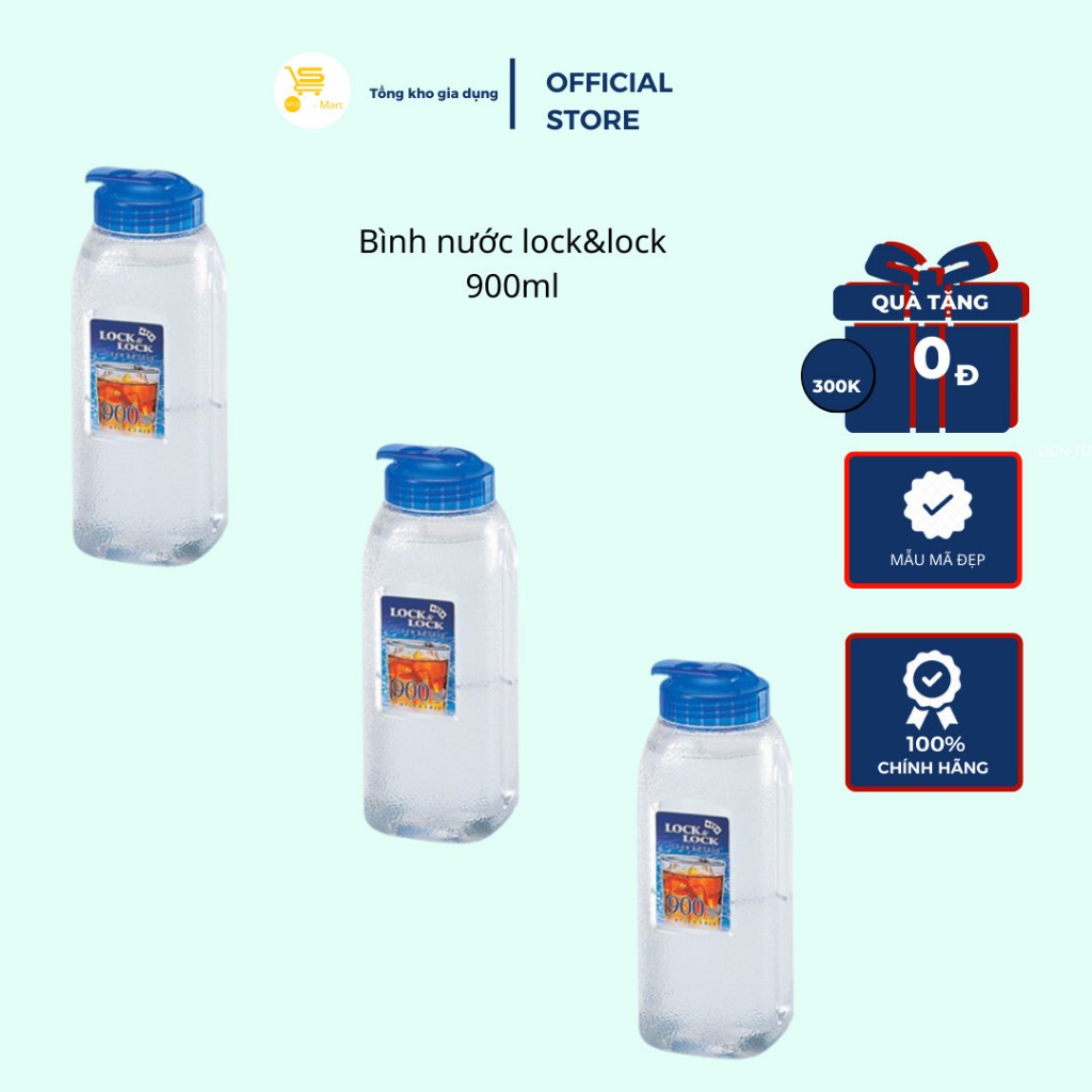 Bình Nước Lock&lock 900ml, Bình Nước Pet Lock&Lock HAP728 900ml, MTA-Mart