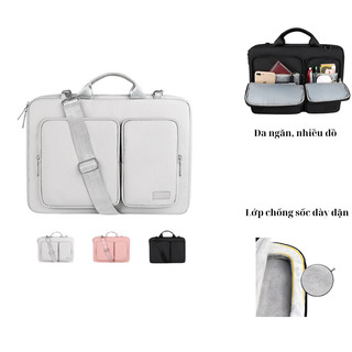 Túi chống sốc Laptop Macbook 2 ngăn to, quai xách quai đeo 2020