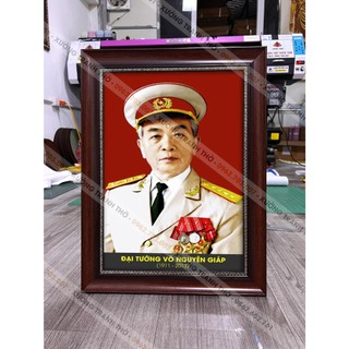 Tranh Bác Võ Nguyên Giáp gồm khung 38x50cm y ảnh