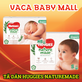 Tã/bỉm DÁN Huggies Nature Made siêu cao cấp đủ size NB60/ S82/ M64/ L54 miếng