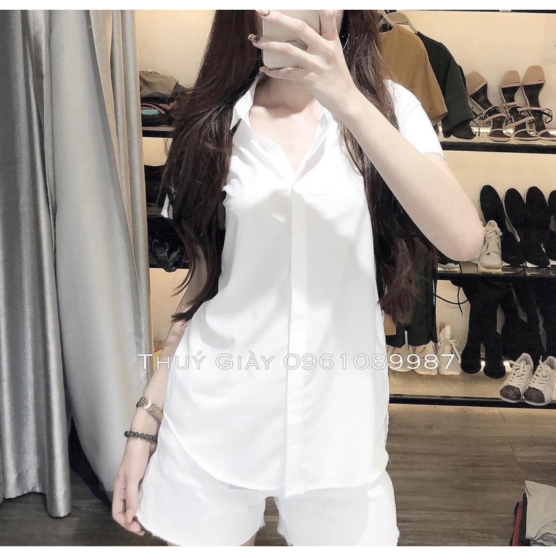 áo sơ mi trắng cộc tay