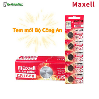 Vỉ 5 viên pin cr1620 chính hãng maxell nhật lithium 3v