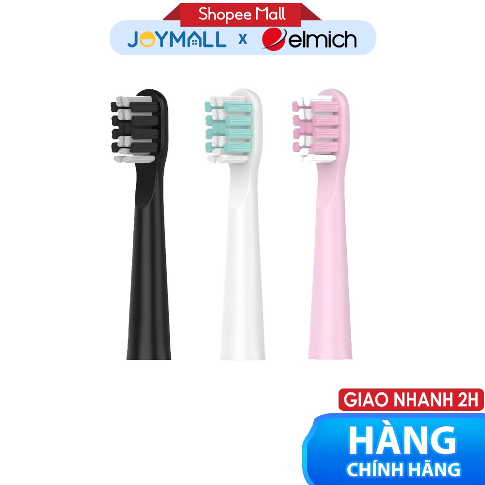 1 Đầu thay thế bàn chải điện Elmich TBE-8454_RB, Hàng chính hãng, Lông bàn chải từ sợi Dupont siêu m