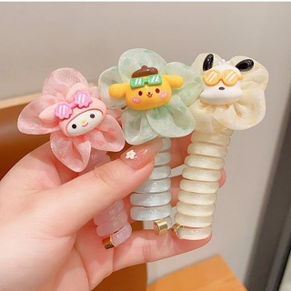 Dây Cột Tóc Xoắn Nơ Co Dãn Hình Kuromo Sanrio Dễ Thương Dành Cho Bạn Nữ