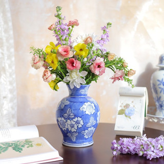BÌNH HOA TRÒN GỐM SỨ LAM CAO 22.5cm