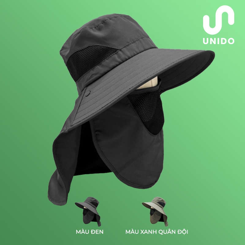  Mũ rộng vành 3 trong 1- Chống nắng chống tia UV tuyệt đối- Chất liệu cao cấp- UNIDO M05 