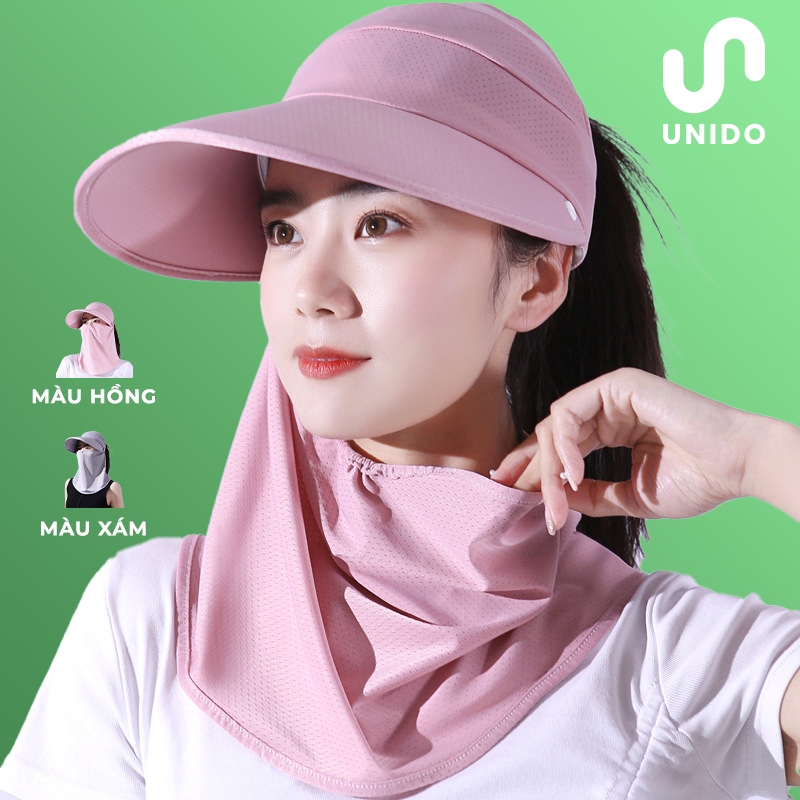 Mũ nón chống nắng 2 trong 1 - Vành rộng cao cấp - chống tia UV - Mẫu mới nhất UNIDO K05