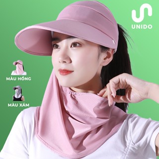 Mũ nón chống nắng 2 trong 1 - Vành rộng cao cấp - chống tia UV - Mẫu mới nhất UNIDO K05