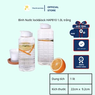 Bình Nước Lock&lock HAP810 1.0L Trắng, Bình Nước Jug Lock&Lock 1.0L - Nắp Màu Trắng - HAP810, MTA-Mart