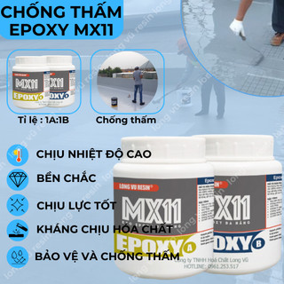 Keo epoxy chống thấm sân thượng, keo dán đa năng mx11 hai thành phần ab dán đá, gắn gạch, kim loại, chống thấm