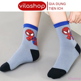 Tất người nhện cho bé, vớ trẻ em hoạt hình siêu nhân spider man chất liệu cotton thấm hút mồ hôi 1-6 tuổi