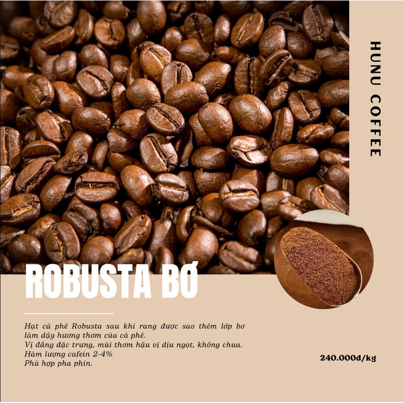 500g Cà phê xay Robusta bơ, thơm đậm (pha phin)