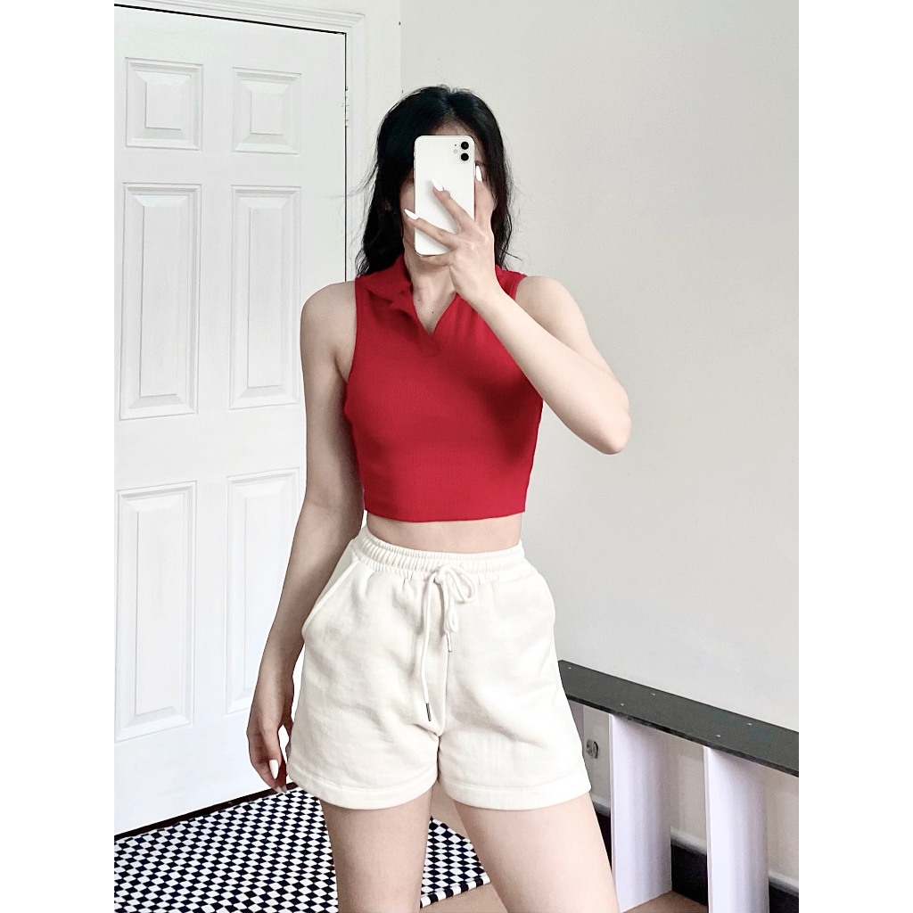 Áo Croptop Polo Sát Nách A039