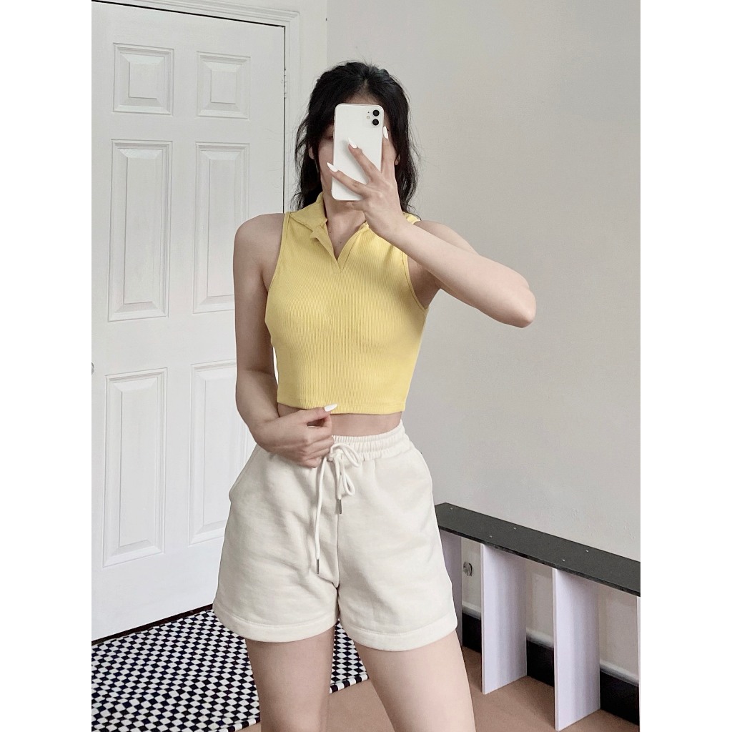 Áo Croptop Polo Sát Nách A039