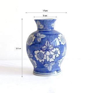 BÌNH HOA TRÒN GỐM SỨ LAM CAO 22.5cm
