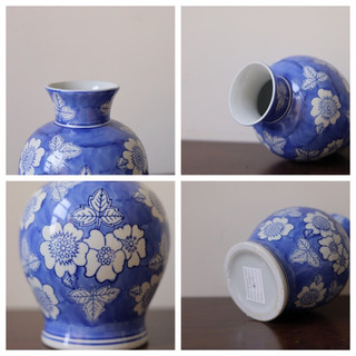 BÌNH HOA TRÒN GỐM SỨ LAM CAO 22.5cm