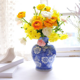 BÌNH HOA TRÒN GỐM SỨ LAM CAO 22.5cm