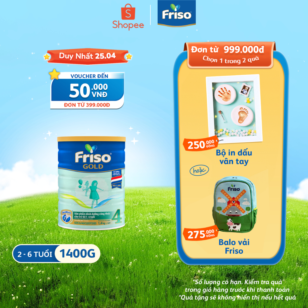 Sữa Bột Friso Gold 4 1400g (Dành Cho Trẻ Từ 2 - 6 Tuổi)