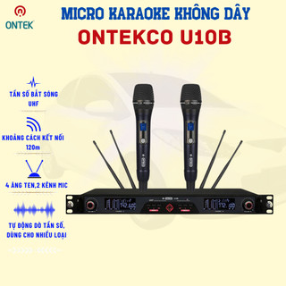 Bộ micro không dây ONTEKCO U10B hát karaoke ngoài trời- trong nhà cao cấp chính hãng