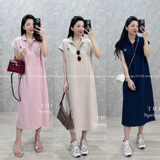 Siuu phẩm váy suông polo thêu nơ so hottt hàng freesize