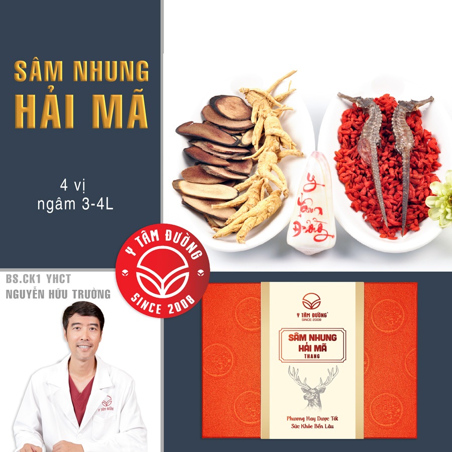 Thang ngâm rượu Sâm Nhung Hải Mã
