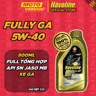 [MTVV] Dầu nhớt xe ga CALTEX HAVOLINE GA FULLY 4T 5W40 800ML 100% Tổng hợp toàn phần SuperMatic<END>