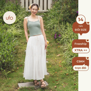 Chân váy tơ nhăn 2 lớp Chiffon Midi Skirt - by ufo.thebasic