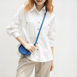 Áo sơ mi thô lụa onesize 2 túi cúc gỗ Button Shirt - by ufo.thebasic