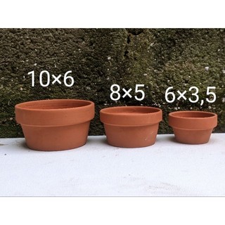  ComBo 5 Chậu gốm đất nung trồng sen đá xương rồng dáng ly gờ lùn nhiều kích cỡ 