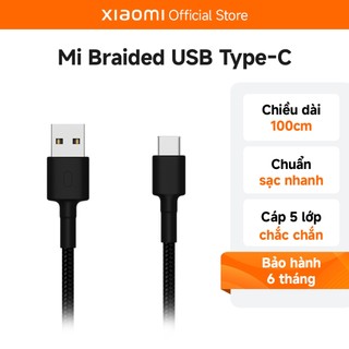 Dây Cáp Sạc Xiaomi Type C Braided Cable 1m- Kết nối USB to Type-C - SJV4109GL- Chính hãng - Bảo hành 6 tháng