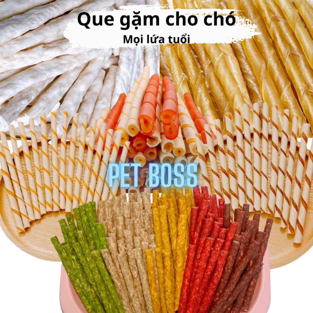 COMBO 5 QUE GẶM CHO CHÓ GIÚP THƠM MIỆNG, SẠCH RĂNG, XƯƠNG GẶM CHO CHÓ THÚ CƯNG