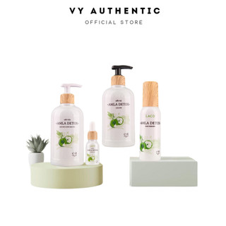 Dầu gội và dầu xả Amla Detox LACO 300ml, 500ml giúp ngăn sạch gàu hết ngứa cho mái tóc suôn mềm
